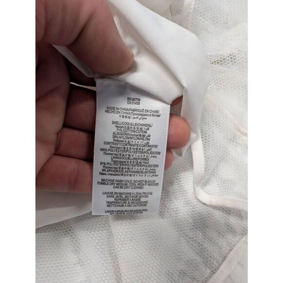 BCBGMaxAzria Lace Paneled A-line Skirt in White Size 08 - Picture 5 of 5